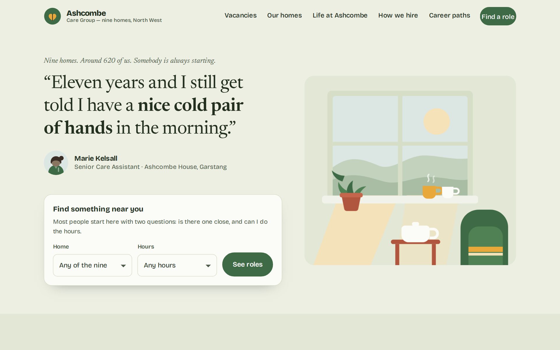 The Ashcombe Care Group careers site home page