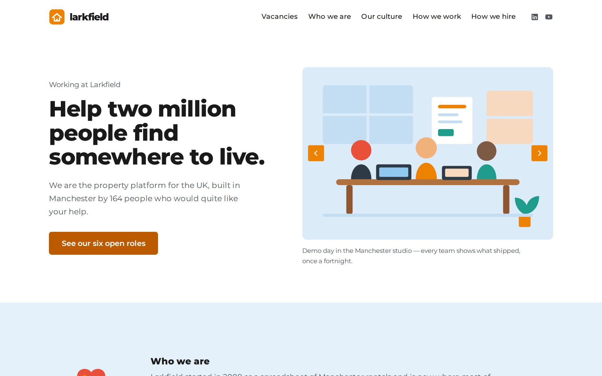 The Larkfield careers site home page