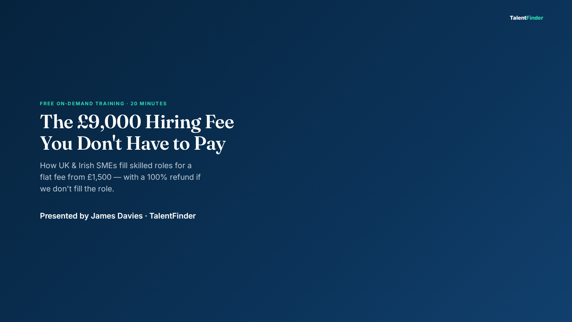 Preview of the fixed-fee recruitment training video